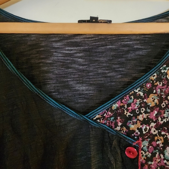 Me Paris Tunic Top Mesh Floral 3/4 Sleeve Artsy Avante Garde French Size 5 Boho - Picture 5 of 12